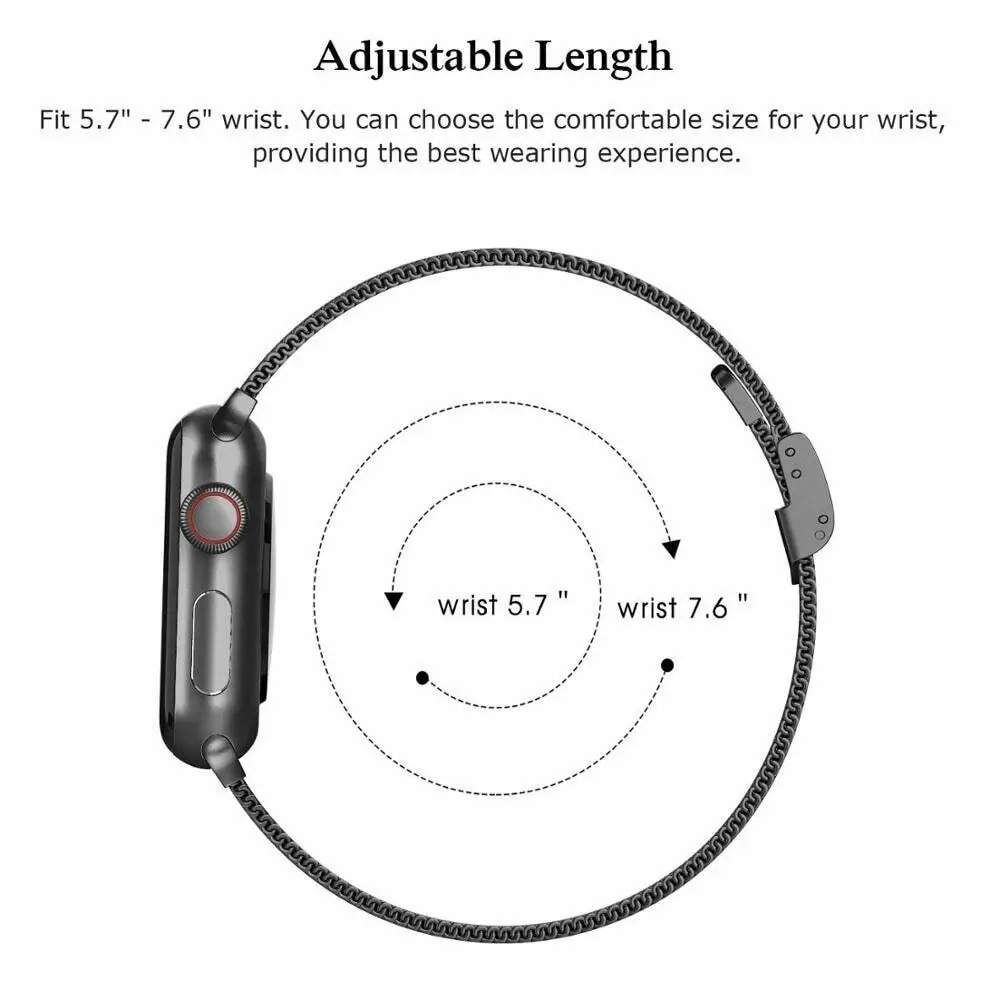 

Slim Watch Band for Apple Watch SE 6/5/4 40MM 44MM Metal Bracelet Loop Strap for iWatch Series 3/2/1 38MM 40MM Wrist Watchband
