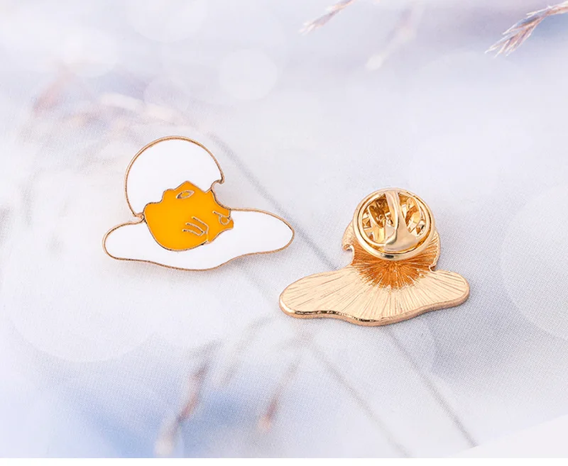 

Cute Egg Yolk Badges Brooches Broken eggshell brooch badge brooches women Cute jewelry for women for men christmas gift