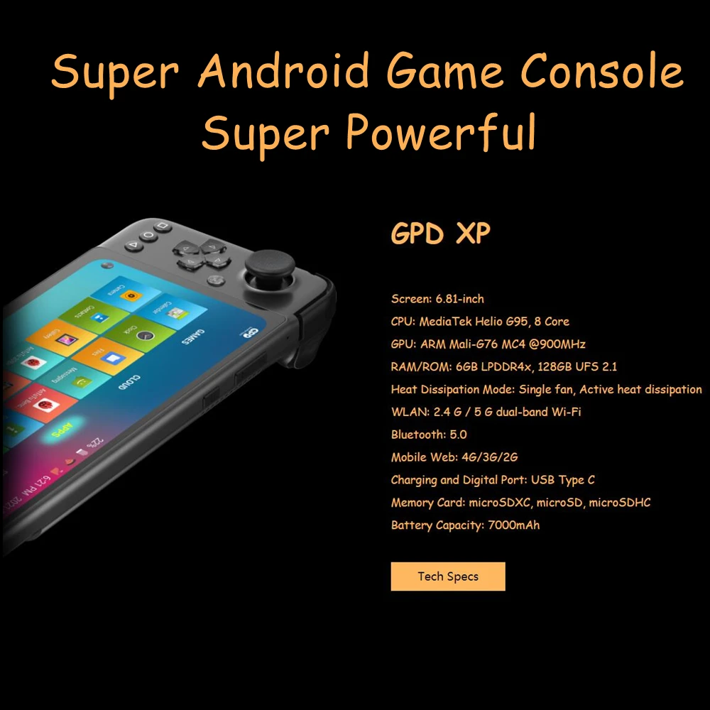 Игровая консоль GPD XP на android 6 8 дюйма сенсорный экран ядер ГБ/128 ГБ для Pubg FPS
