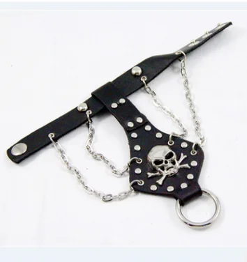 Новая женская обувь в стиле панк призрак аксессуары кожаный браслет Уникальный