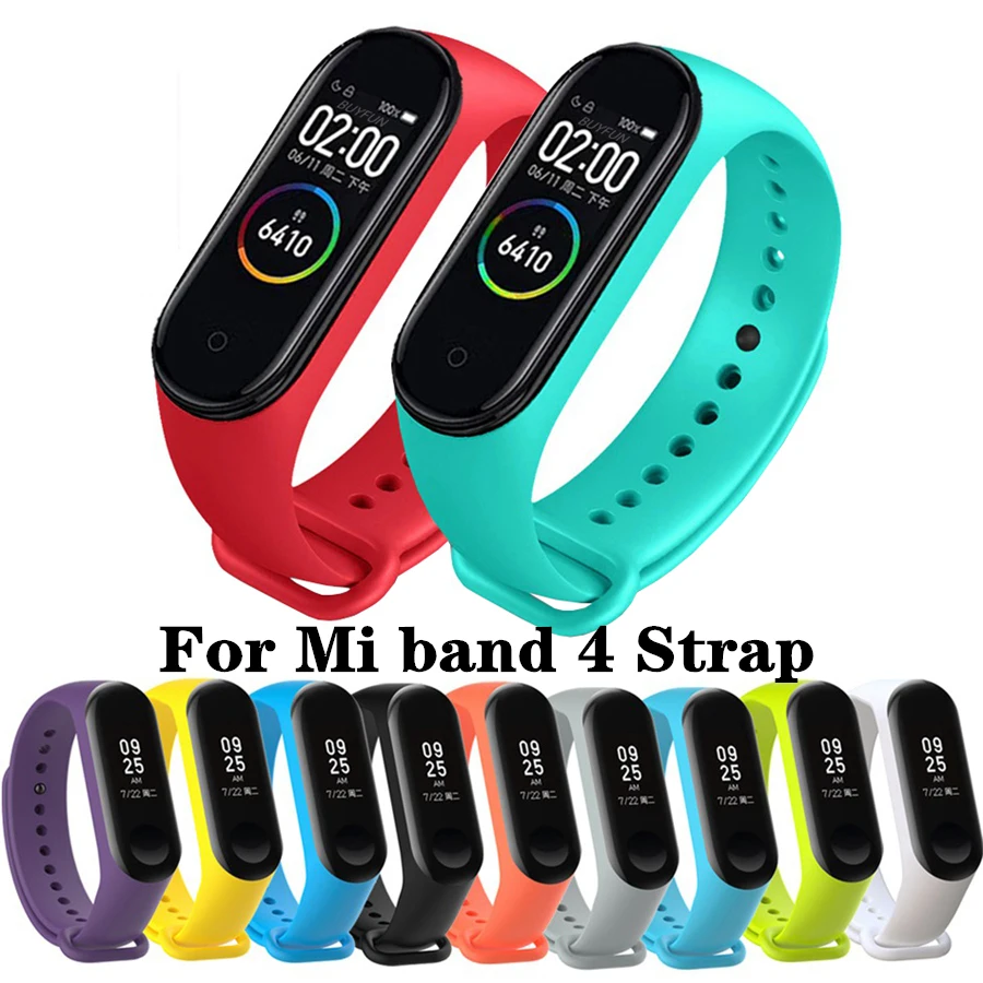 Цветной ремешок для mi band 4 сменный силиконовый аксессуары смарт браслета xiaomi