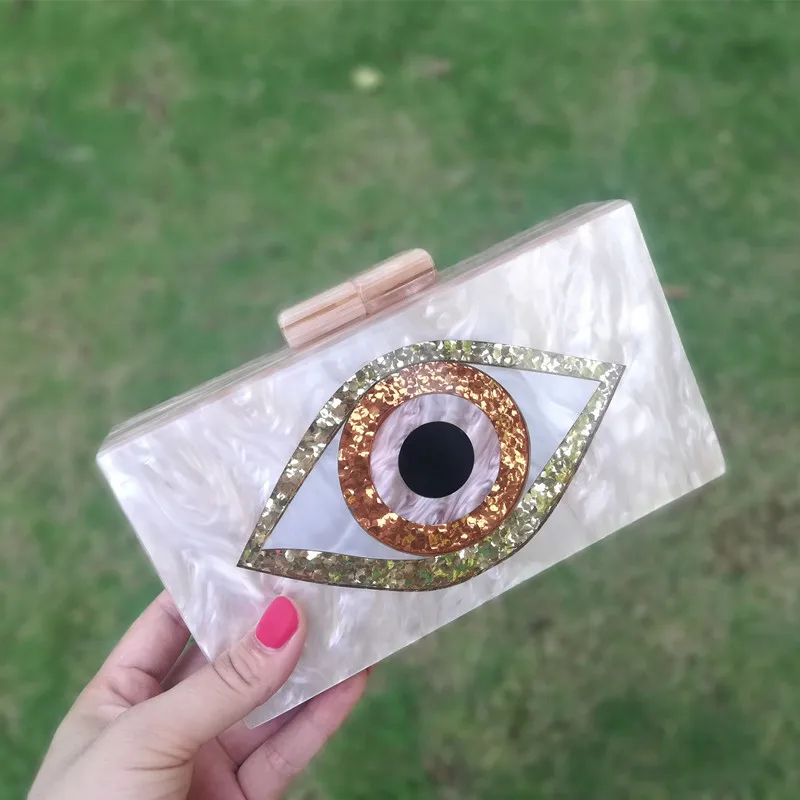 Женская акриловая вечерняя сумочка с жемчугом цвета шампанского|Клатчи| |