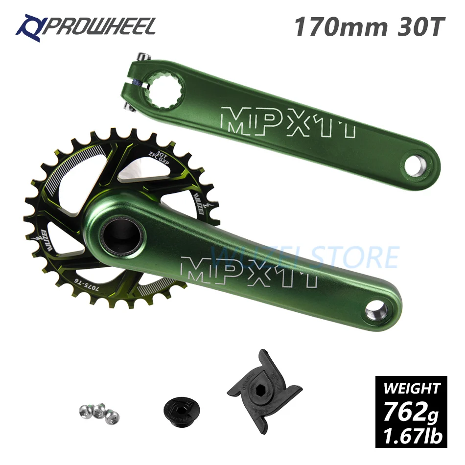 170mm Green 30T PROWHEEL MPX11 шатун для горного велосипеда 170 мм кривошипная Звездочка алюминиевый сплав mtb части велосипеда для SRAM GXP XX1 X9 XO X01 - Цвет: 170mm Green 30T