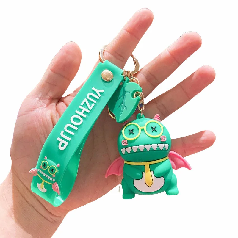 

Cute Little green dinosaur Key Chain Women Girl Kawaii Kitten Car Keychain Fashion Keyring Animal Dating Anniversary Gift 2020