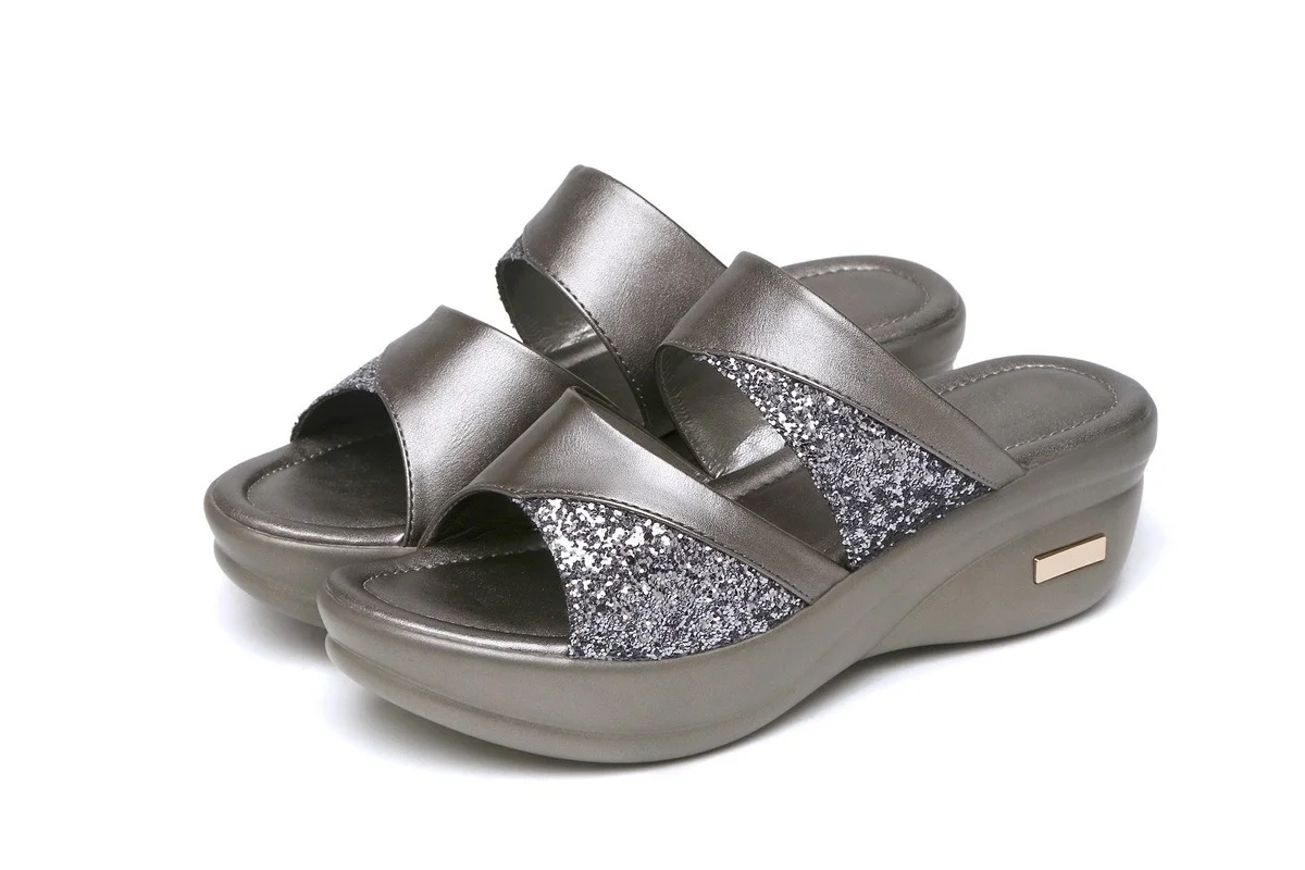 

QIWN Sandals for Women To Wear In Summer 2021 New Thick Bottomed Muffin Slope Heel for Women To Wear Fish Mouth Sandals