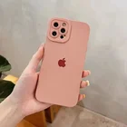 Официальный Оригинальный чехол из жидкого силикона для iPhone 13 12 11 Mini Pro XS Max XR X, чехол для iPhone 11 12 7 8 plus SE 20, полное покрытие