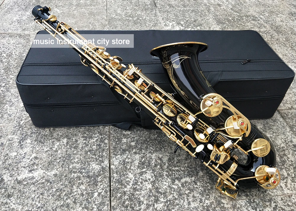 Japan new YS 875 Black Gold Tenor B Tune Saxophone Model Flat Sax with Reeds Case Mouthpiece Professional | Спорт и развлечения