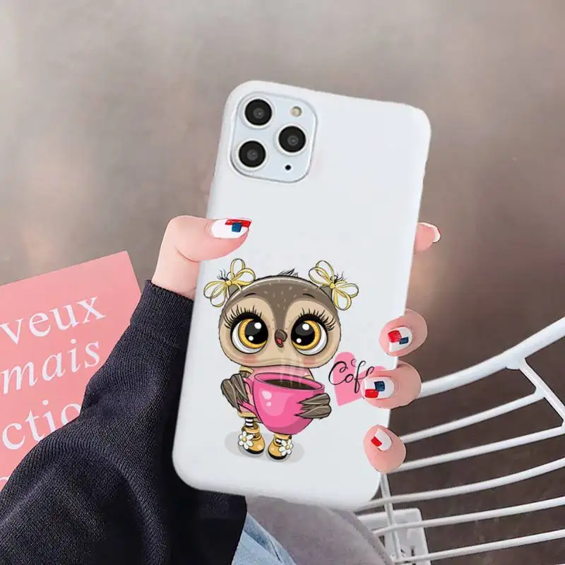 

owl animal lovely case for airpods painting Phone Case Candy Color for iPhone 6 7 8 11 12 s mini pro X XS XR MAX Plus