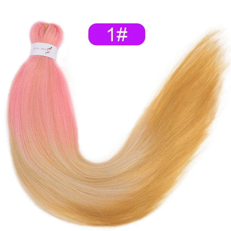 Энергичные вязанные крючком волосы 26 дюймов легко Джамбо косы волосы Омбре плетение волос СИНТЕТИЧЕСКОЕ Наращивание низкотемпературное волокно - Цвет: 1