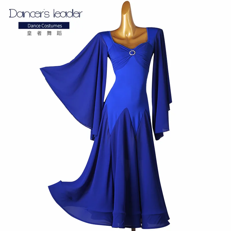 

High-end Custom Modern Dance Bat Sleeves Cha cha Tango Dance Costume Adult Ballroom Dress Professional Stage Costume