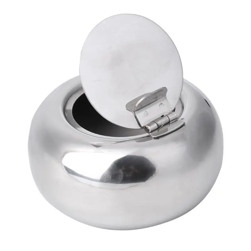 Нержавеющая сталь пепельница с защитой от ветра крышкой для сигаретного пепла