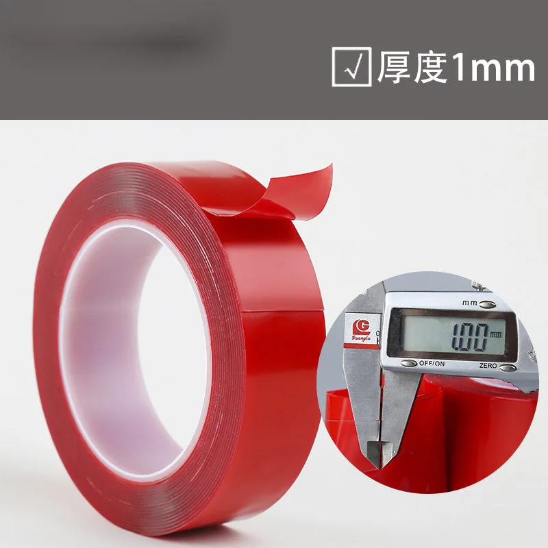 3M 1PC 3m Car Double Sided Adhesive Foam Tape Heat Resistant Strong Acrylic PET Red Film VHB Tape 3 meter - Color: 3M