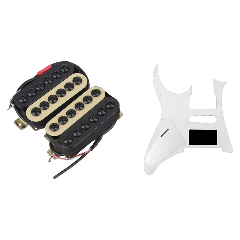 

1Pcs Guitar Pickup Humbucker Double Coil Bridge Neck Pickups & 1Pcs 3 Ply Guitar Pickguard Scratch Plate