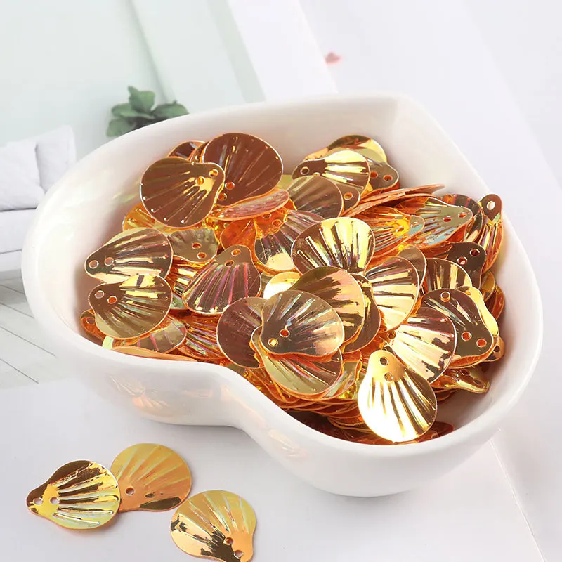 Разноцветные блестки в форме ракушки для дизайна ногтей с отверстиями свободные