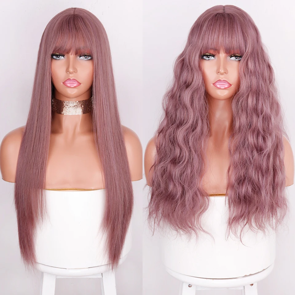 Парик женский из синтетических волос термостойкий фиолетовый с темно