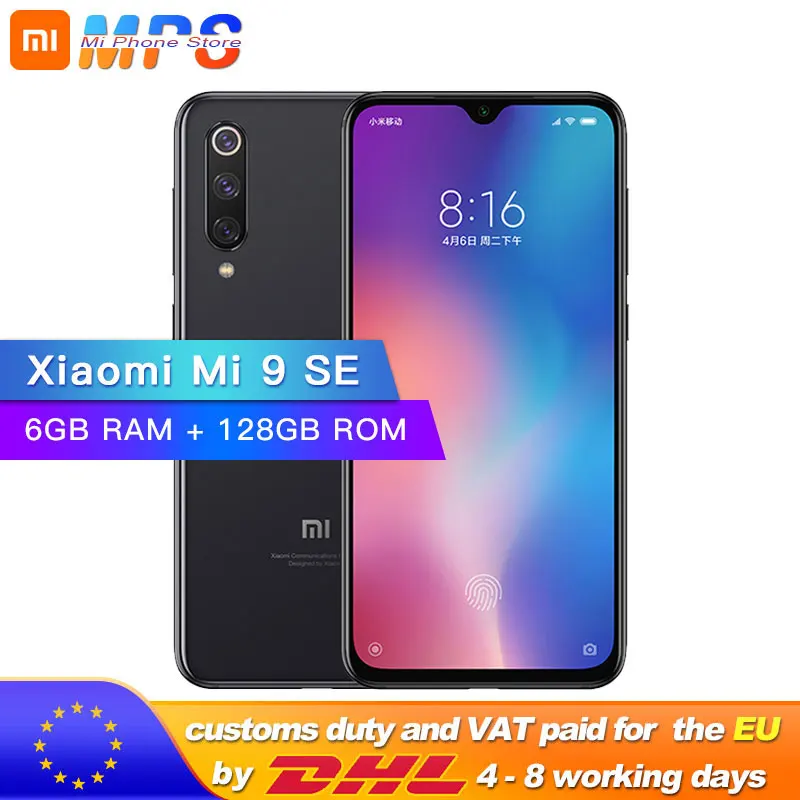 Global rom Xiaomi mi 9 SE, 6 ГБ, 128 ГБ, mi 9 SE, Смартфон Snapdragon 712, четыре ядра, 5,97 дюймов, 48 МП, тройная камера с дисплеем, отпечаток пальца