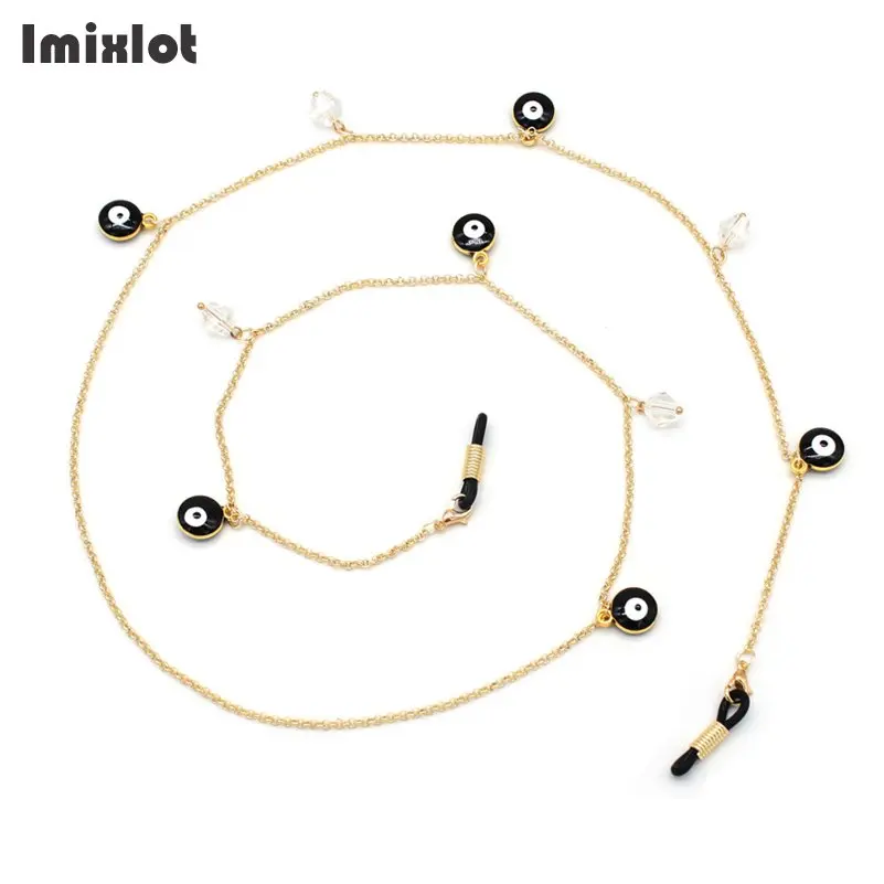 

Модные золотые цепочки, подвеска «сглаза», цепочка для очков, солнцезащитных очков, держатель, шнур, шнурок, ожерелье, аксессуары для очков