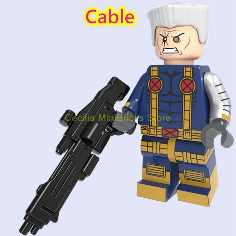 Cable X-men Марвел Росомаха Жан Грей проф X Магнето Apocalypse Rogue Thanos строительные блоки игрушки для детей - Цвет: Cable
