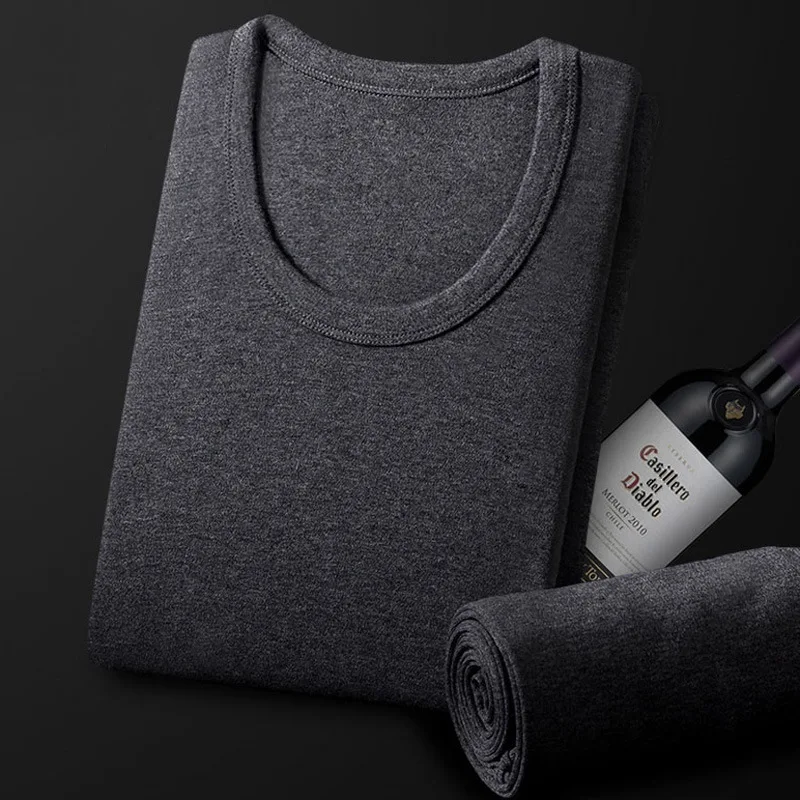 Мужские зимние теплые хлопковые толстые кальсоны тонкое термобелье комплект