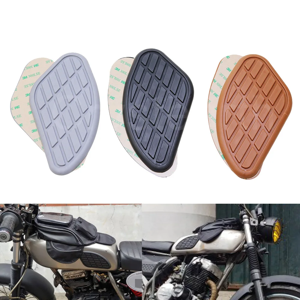 

Мотоциклетные наколенники для топливного бака протектор наклейки боковые панели наклейка для Harley Honda Yamaha Cafe Racer винтажный Танк Тяговый ковр...