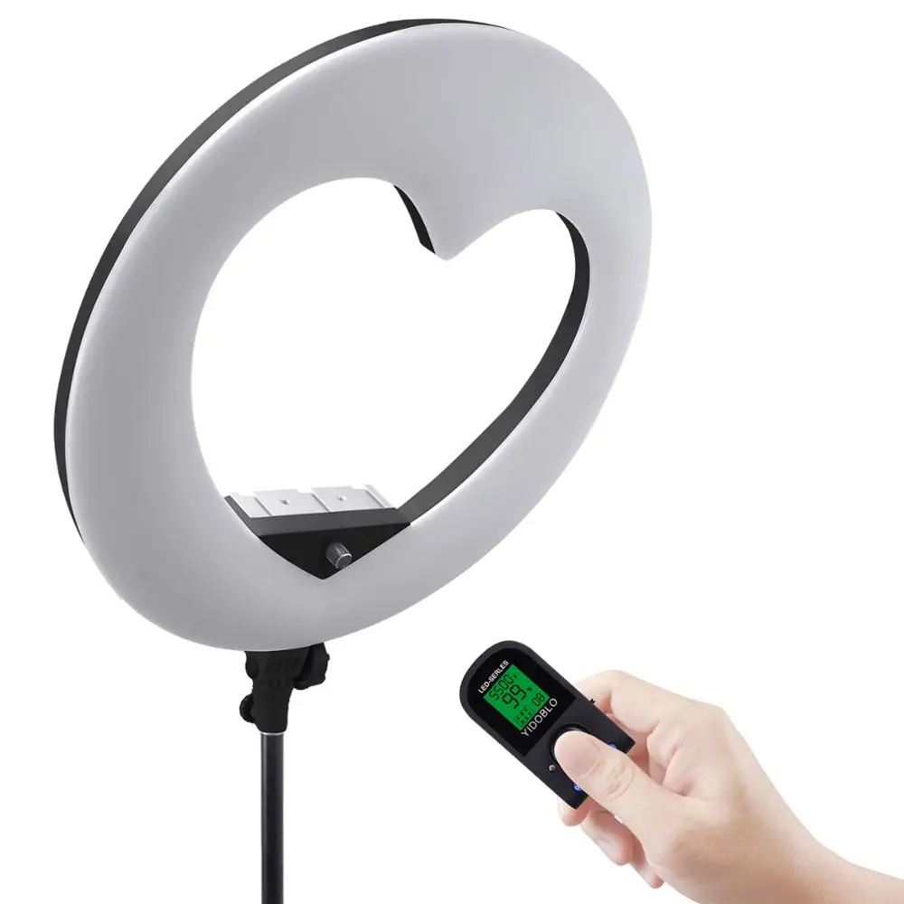 

Кольцевой светильник для макияжа, светодиодный светильник в форме сердца для селфи, фото, видеокамеры, телефона, дистанционного управления,...