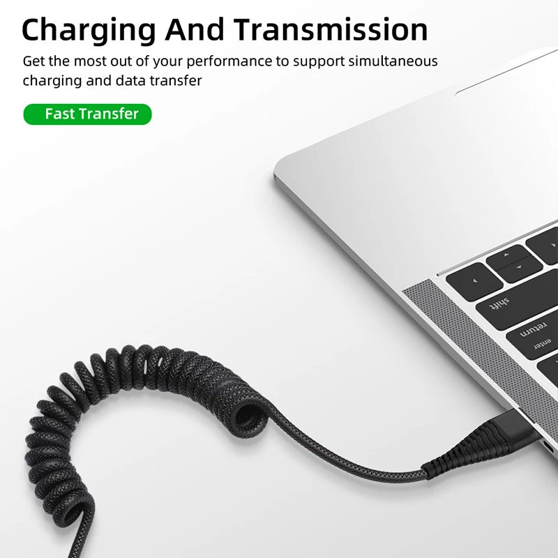 Весна Micro USB кабель для iPhone samsung Быстрая зарядка данных провод Шнур зарядное устройство usb type C 1,2 m выдвижной для мобильного телефона Кабели