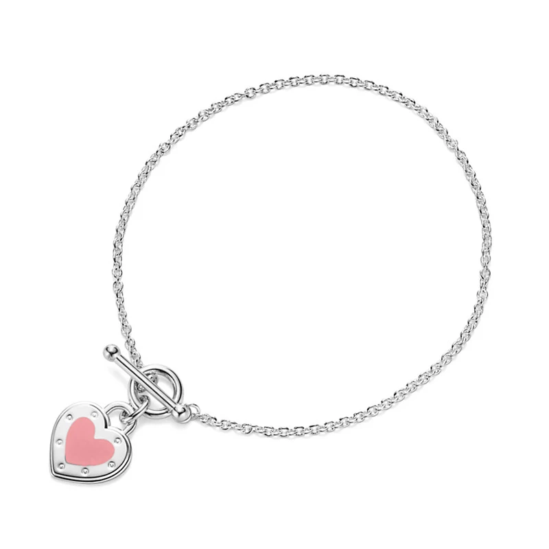 

Tiffon 1:1 S925 Sterling Silver Classics Green Enamel Heart-Shaped Bracelet Exclusive Sale Original Logo Girlfriend Warm Gift