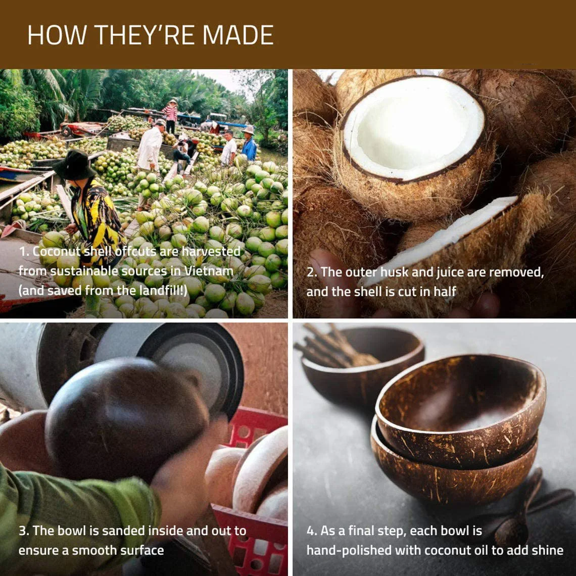 Натуральный миска из скорлупы кокоса ложка творческий набор кокосовое шары шар