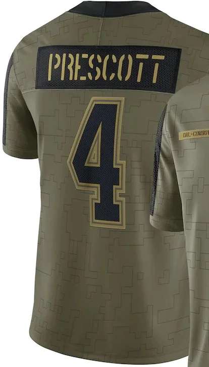 

Персонализированный стежок мужской Ковбойз дак Прескотт 2021 здоровье к обслуживанию ограниченный игрок Джерси