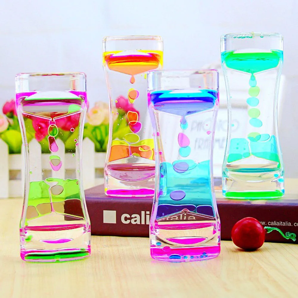 

Floating Color Mix Illusion Liquid Oil Hourglass Timer Fun Classic Sensory Toys