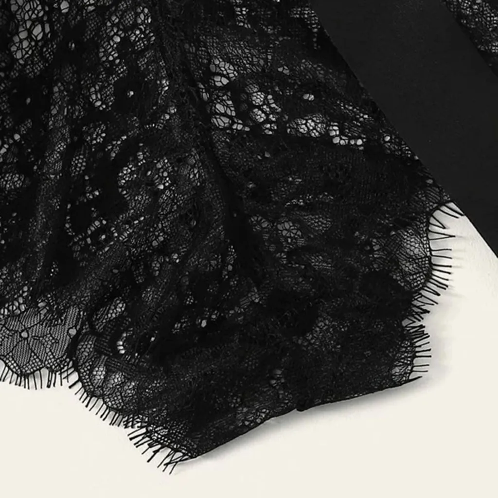 

Erotic Lingerie Teddy Women Halter Eyelash Lace Sexy Underwear Bow Bodysuit Sexy Lenceria Mujer Backless Porno Sleepwear Dress