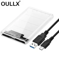 oullx 2 5inch hdd case transparent sata to type c usb3 1 adapter hard drive enclosure for ssd disk box hd external hdd enclosure