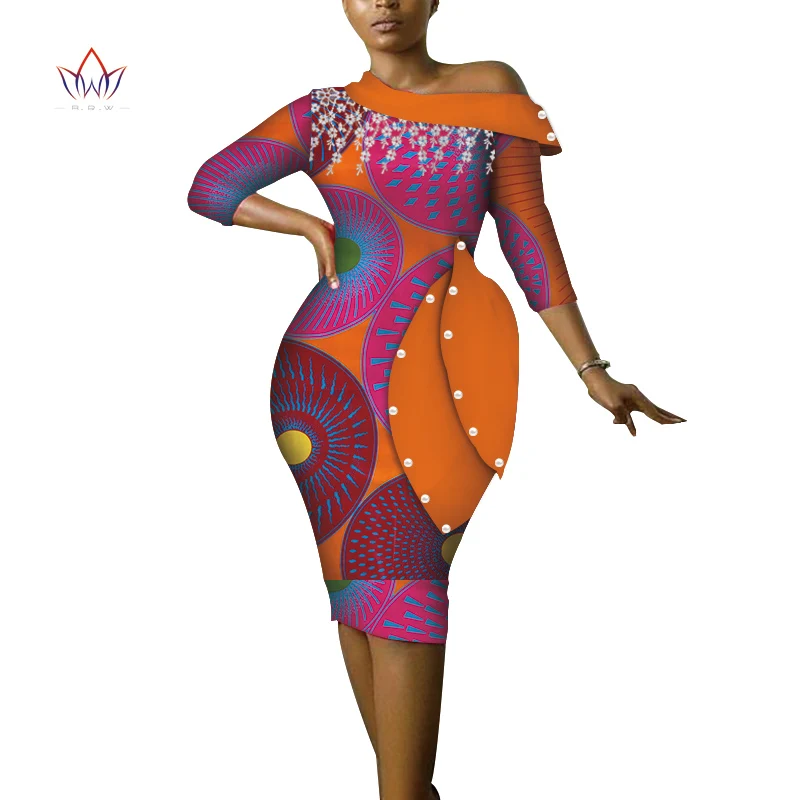 Африканские платья для женщин Vestidos Tasel элегантные Анкара платья Дашики плюс размер с открытыми плечами африканская одежда WY3686 - Цвет: 9