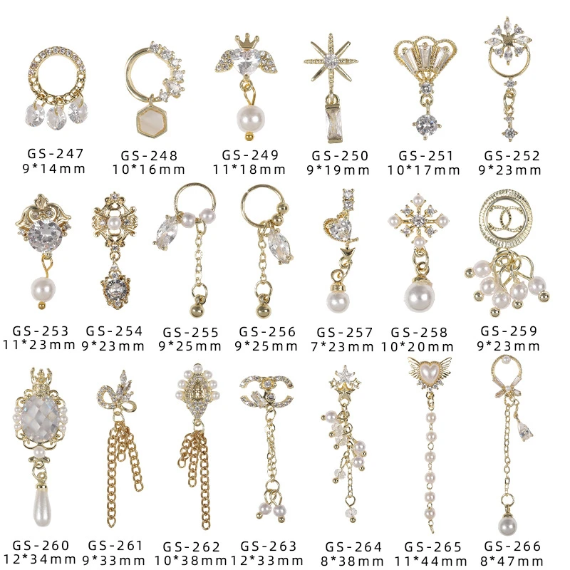 10 шт. блестящее циркониевое сплав цепь кулон 3D нейл арта украшения класса люкс с