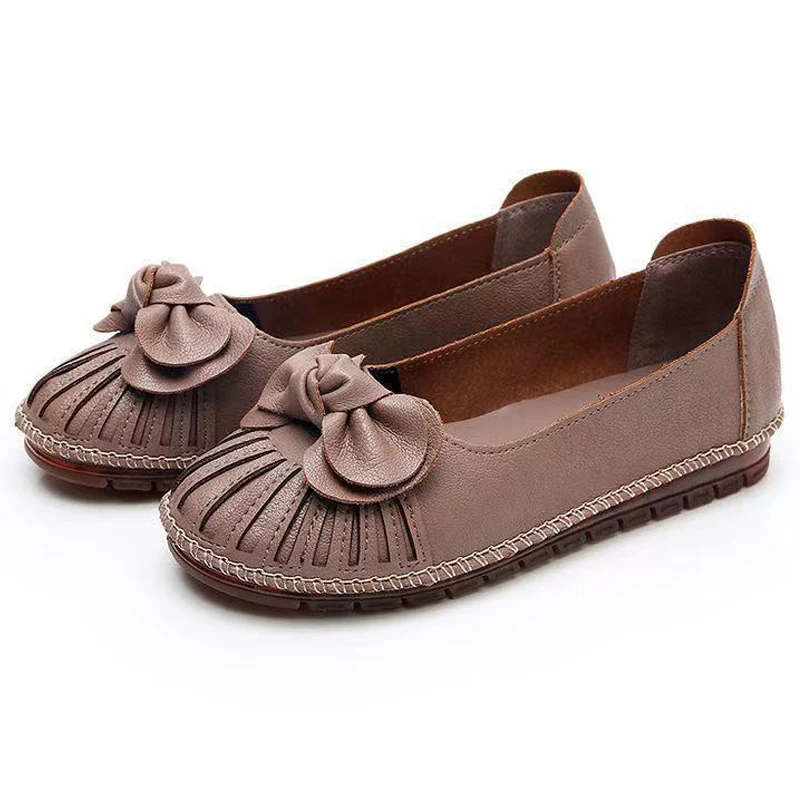 

Women flat shoes Nature leather Women Loafers ladies Tendon sole bottomed Butterfly-knot cozy Oxford Moccasins women casual shoe