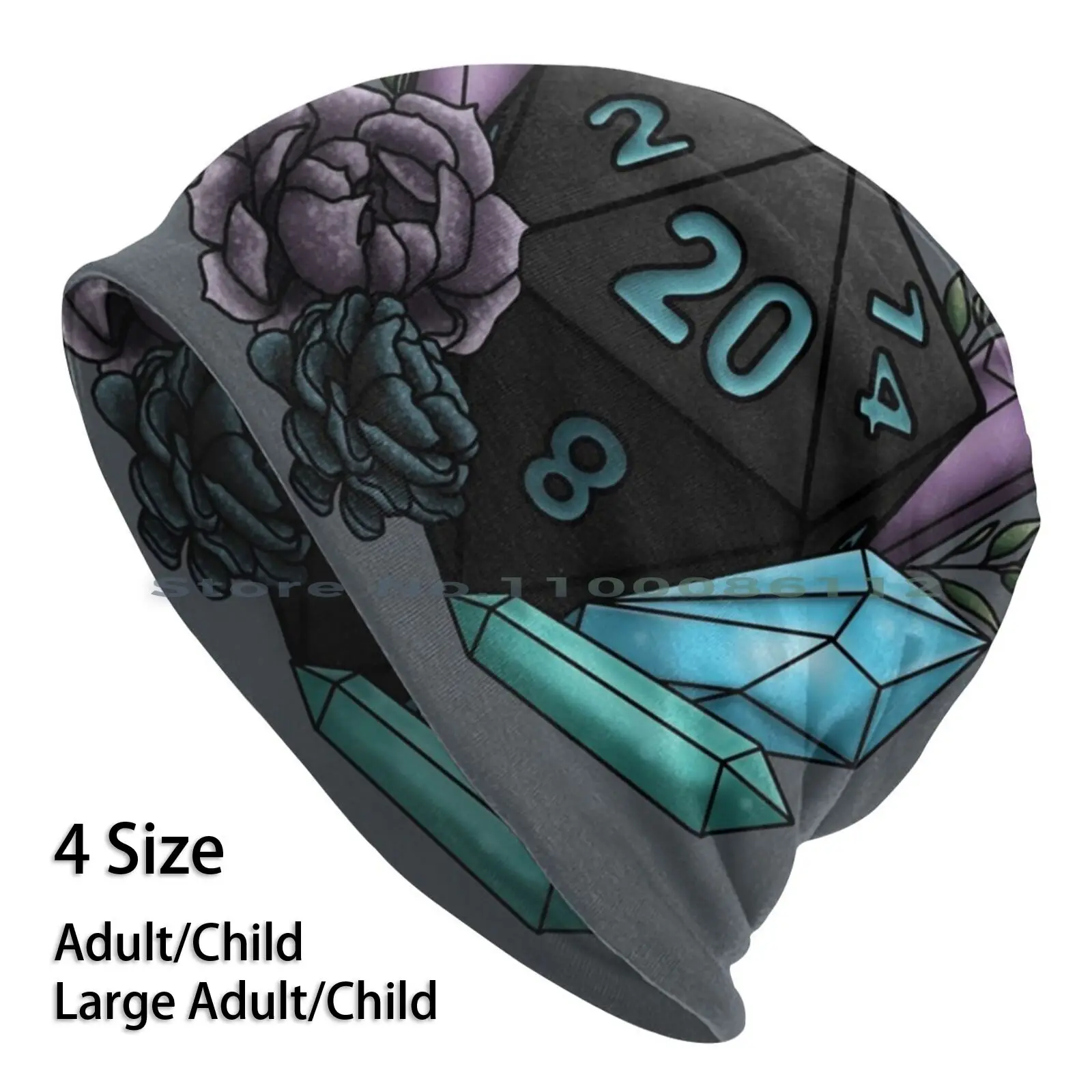 

Mystic Class D20-Tabletop Gaming Dice Beanies Knit Hat D20 Dnd And Dice Feminine Games Nerdy Geeky Geek Girl Girl Gamer