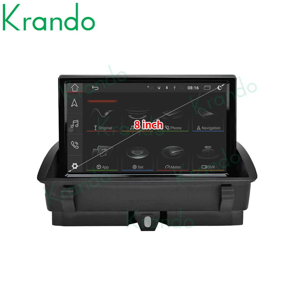 구매 Krando 안드로이드 10.0 8 인치 IPS 8G 128G 차량용 라디오 오디오 스테레오 GPS, 아우디 A1 2010-2018 용 멀티미디어 플립 스크린 무선 카플레이