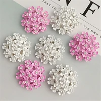 10pcslot white pink christmas alloy diamond rhinestone buttons girl hair wedding decorative buttons crafts jewelry accessories