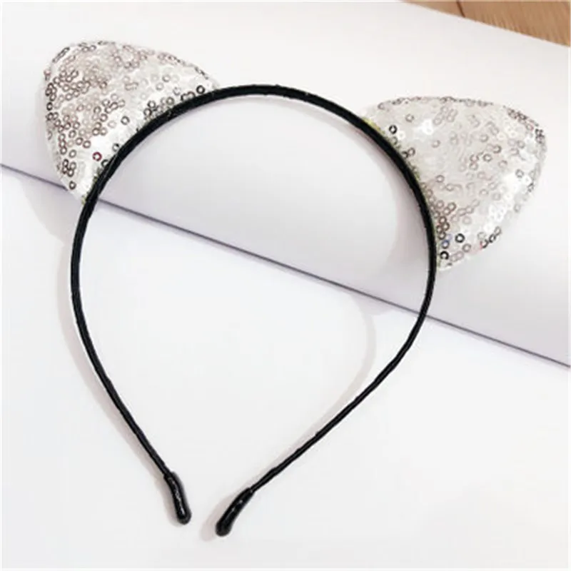 Мультяшная повязка на голову для детской площадки Яркая блестящая с кошачьими