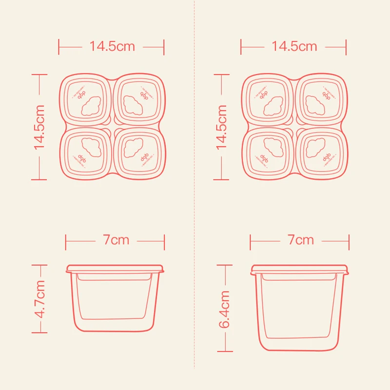 Детский силиконовый контейнер для хранения молока и порошка детская обеденная