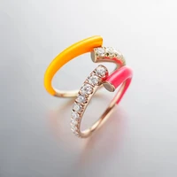 2020 summer fluorescent fashion women jewelry colorful neon enamel ring adjusted size