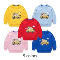 girls cute bear pattern active jacket tops for baby boys children clothing spring autumn new casual sweaters solid pullovers