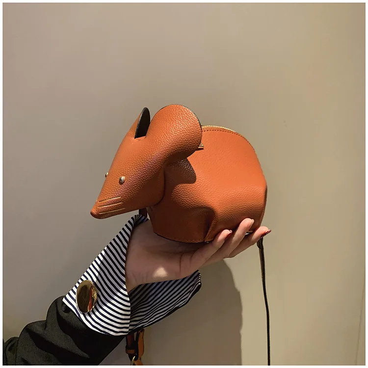 

Funny Small Mouse Shaped Women Shoulder Bag Designer MIni Animal Crossbody Messenger Bags for Girls Lovely Coin Purses Female