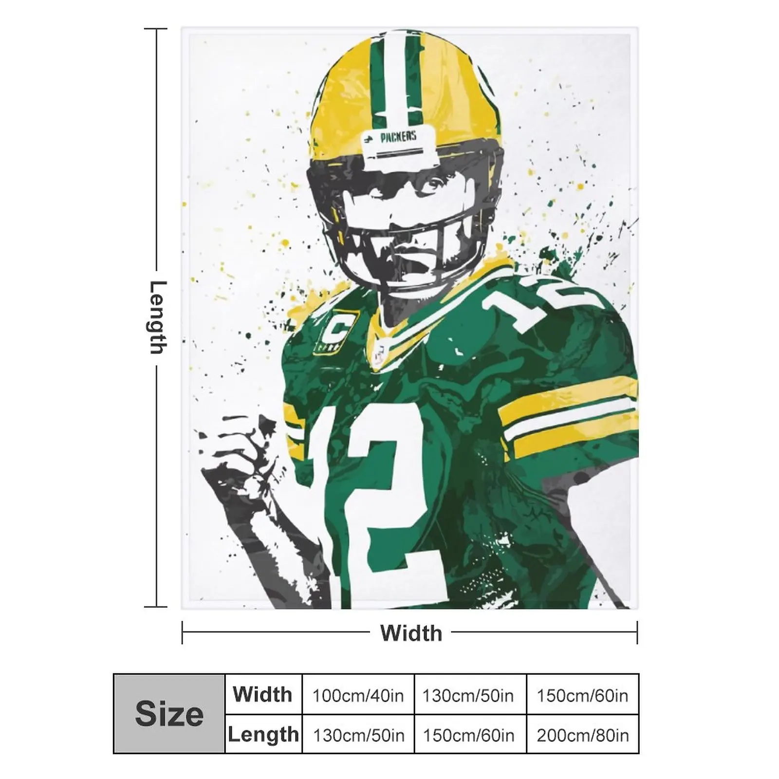 

Blanket 12 Aaron Rodgers Ultra Soft Micro Fleece Cozy Lightweight Microfiber Flannel All Season Living Room Bedroom Vertical
