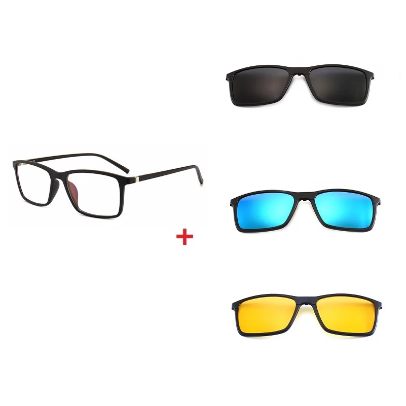 Zerosun поляризованные солнцезащитные очки с клипсами для мужчин и женщин TR90 оправа