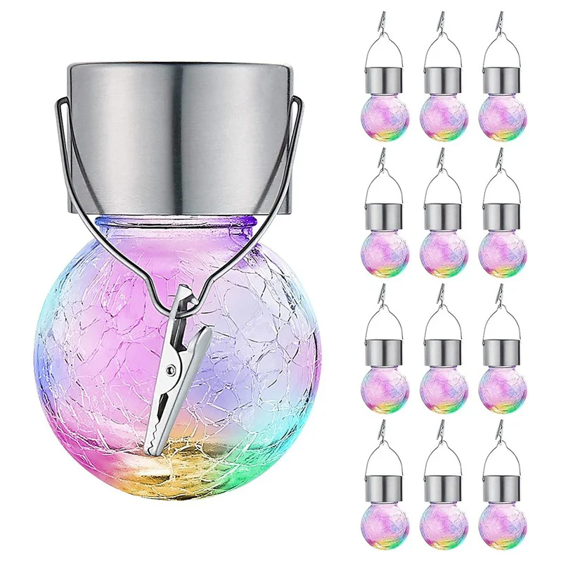 

Solar Outdoor Light Crack Ball Solar Chandelier Glass Ball Solar Courtyard Lamp Solar Lamp Outdoor Garden Patio Decoration Yard