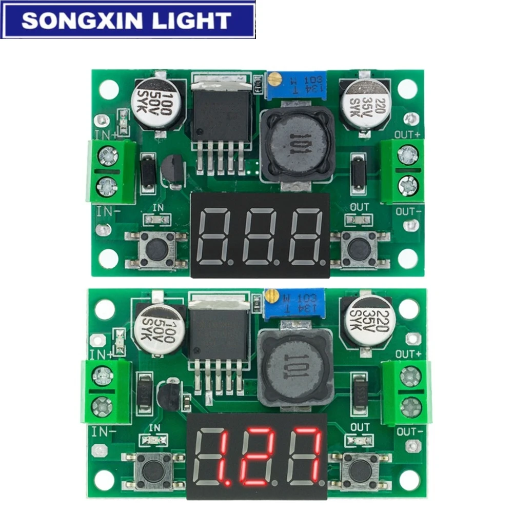 1 шт. LM2596 DC 4 0 ~ 40 до 3-37 в Регулируемый понижающий модуль питания + светодиодный