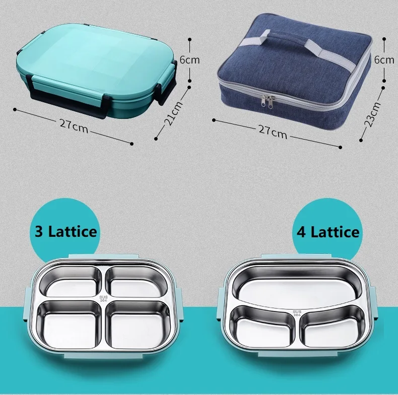 

304 Stainless Steel Thermos Thermal Lunch Box Whit Bag Set Kid Adult Bento Boxs Leakproof Japanese Style Food Container Portable