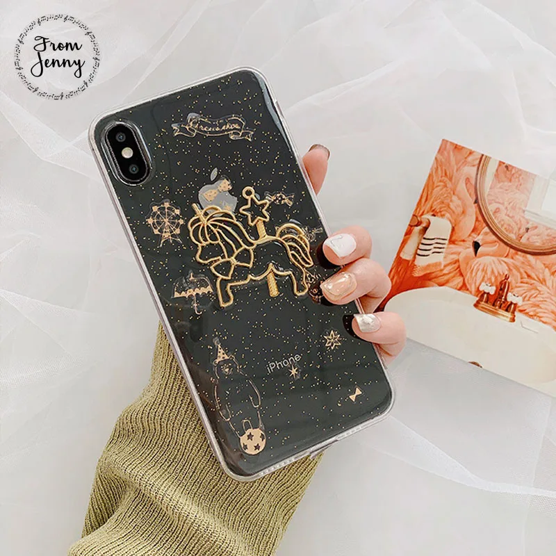 From Jenny Fantasy Trojan for iPhone x xr xs max 6 6s 7 8 Plus cartoon transparent mobile phone TPU protection soft shell |