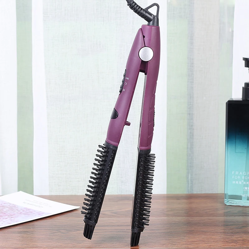 

2 in 1 Ceramic In Styler Ionic Styler Hair Straightener & Curling Iron Hair Wand Brush Iron Volumize Flat Irons Comb